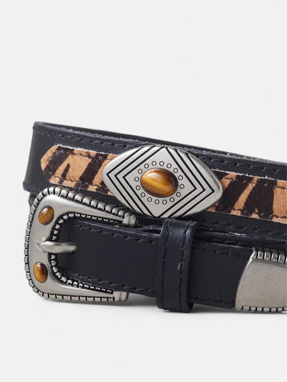 Linea Pelle Quinn Belt in Black Leather S